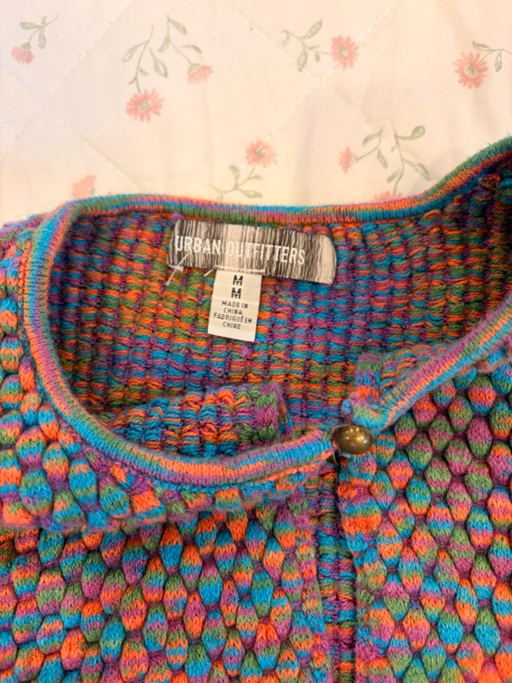 Urban Outfitters Multicolor Cropped Knit Cardigan - Picture 4 of 6